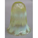 A Vaseline glass bell-shaped shade, 14cm high