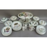 A Portmeirion Botanic Garden dinner service comprising, three lidded tureens, a large oval serving