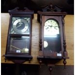 A Carpenters wall clock in mahogany stained case together with another by Maxim (2)