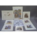 Michael Musgrove - a quantity of humorous cat prints; together with an alpine print, etc (quantity)
