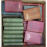 Novels by Bronte, Jane Austin, Mrs Gaskell and others, cloth and early 20th century suede/leather