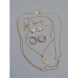 A quantity of 9ct gold jewellery and jewellery in yellow metal (tests as 9ct gold), total