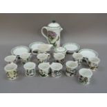 Portmeirion Botanic Garden coffee service having twelve coffee cans, in two sizes, twelve saucers,