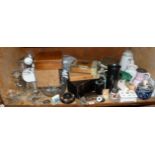 A large quantity of miscellaneous ceramics, decorative items, wooden boxes, Kilner jars,