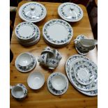 A Royal Doulton Burgundy pattern dinner and tea service, comprising, six cups, saucers and plates,