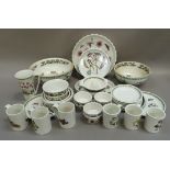 A selection of Portmeirion botanic garden dinner and tea ware comprising, two large bowls, four flan