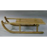 Davos, Germany, A vintage wooden toboggan, 93cm long