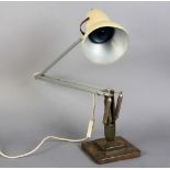 Herbert Terry & Sons ltd, Redditch - an anglepoise lamp with cream enamelled aluminium cowl shade,