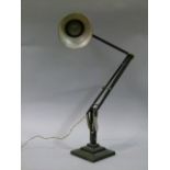 A Herbert Terry anglepoise lamp (1935-38) black enamel on triple stepped square base (requires re-