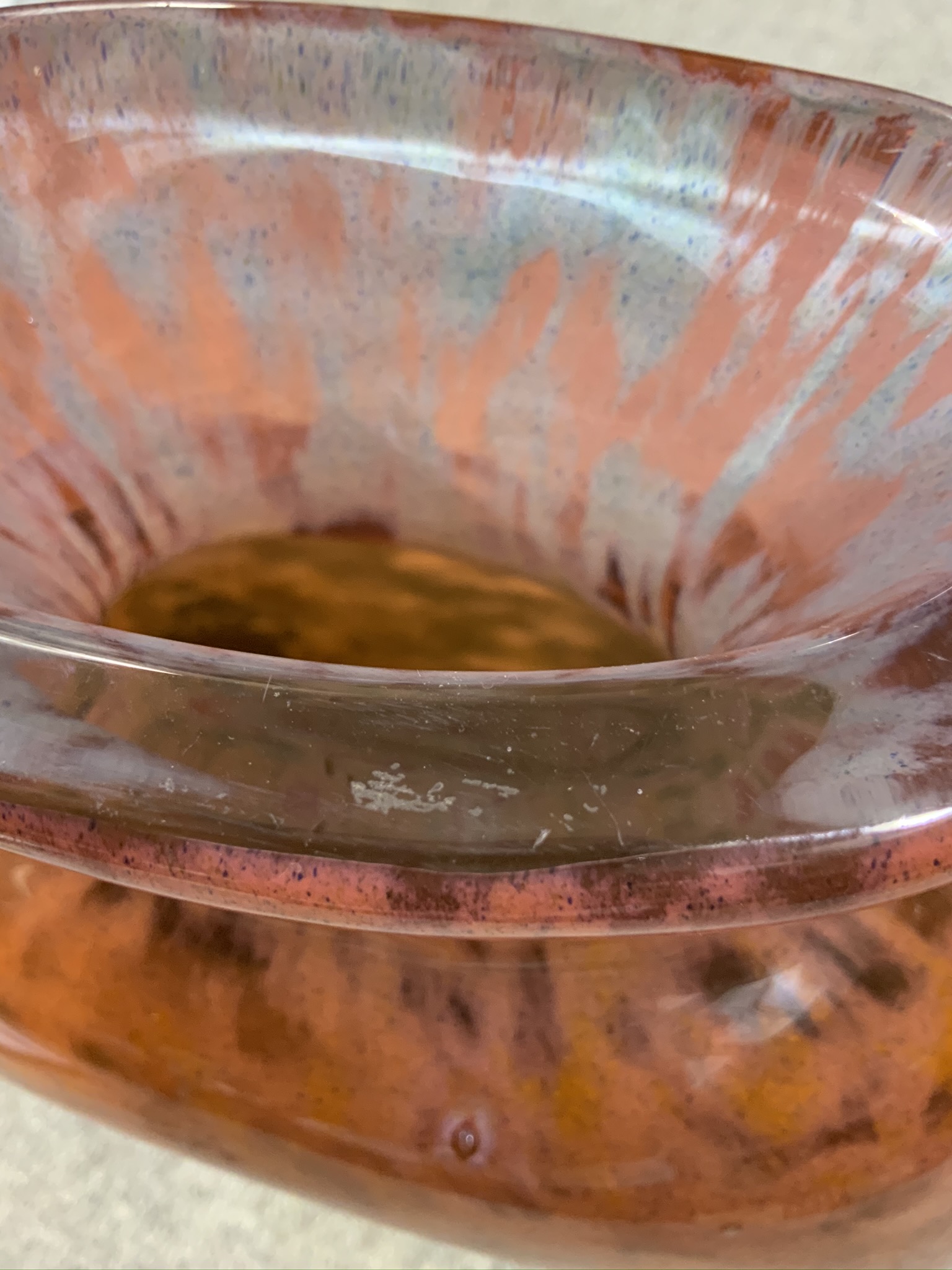 An art glass vase of black and orange cased glass, the ovoid flask shape body bearing etched 'Dawn - Image 9 of 12