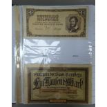 An album of approximately 60 miscellaneous banknotes mostly European