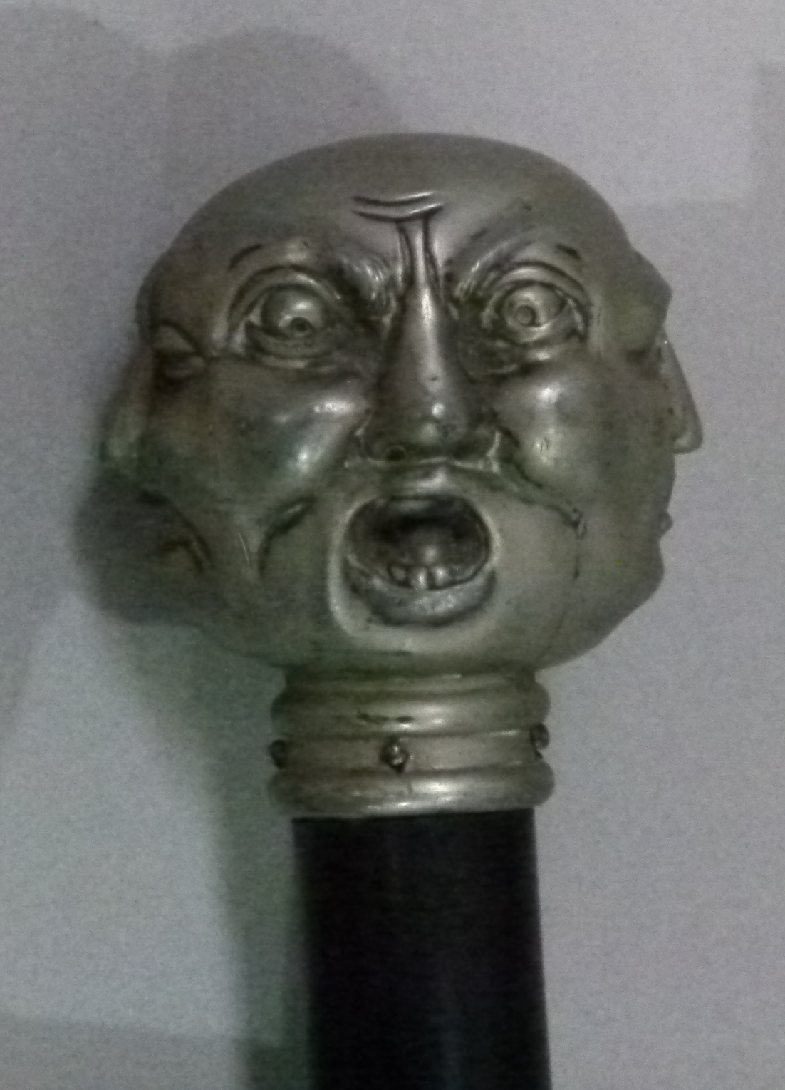 A letter opener with white metal pommel cast as four grotesque faces, 36cm long - Image 7 of 8