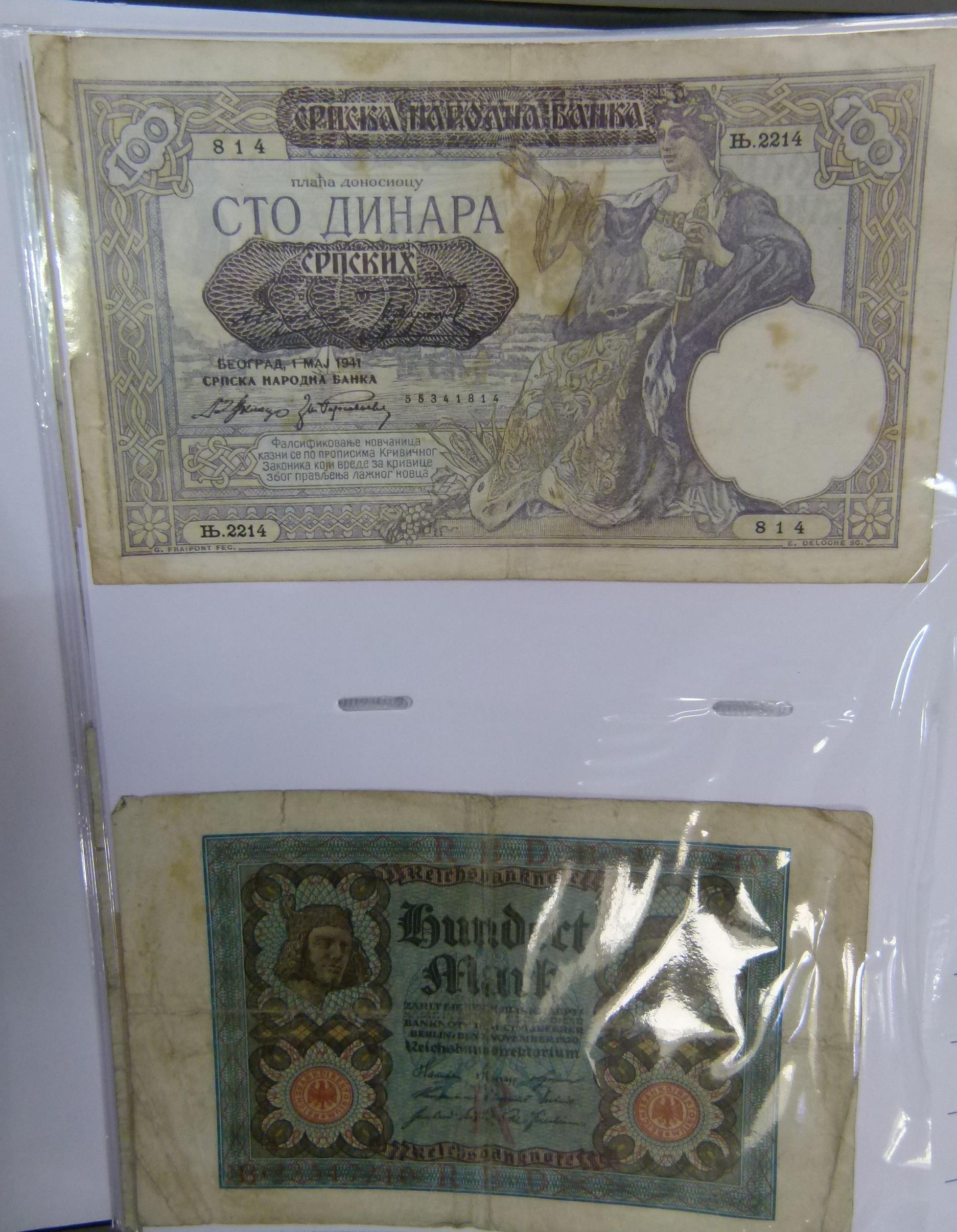 An album of approximately 60 miscellaneous banknotes mostly European - Image 3 of 3