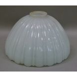 A large opaline glass ceiling shade, 31cm diameter