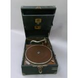 An early 20th century HMV portable gramophone