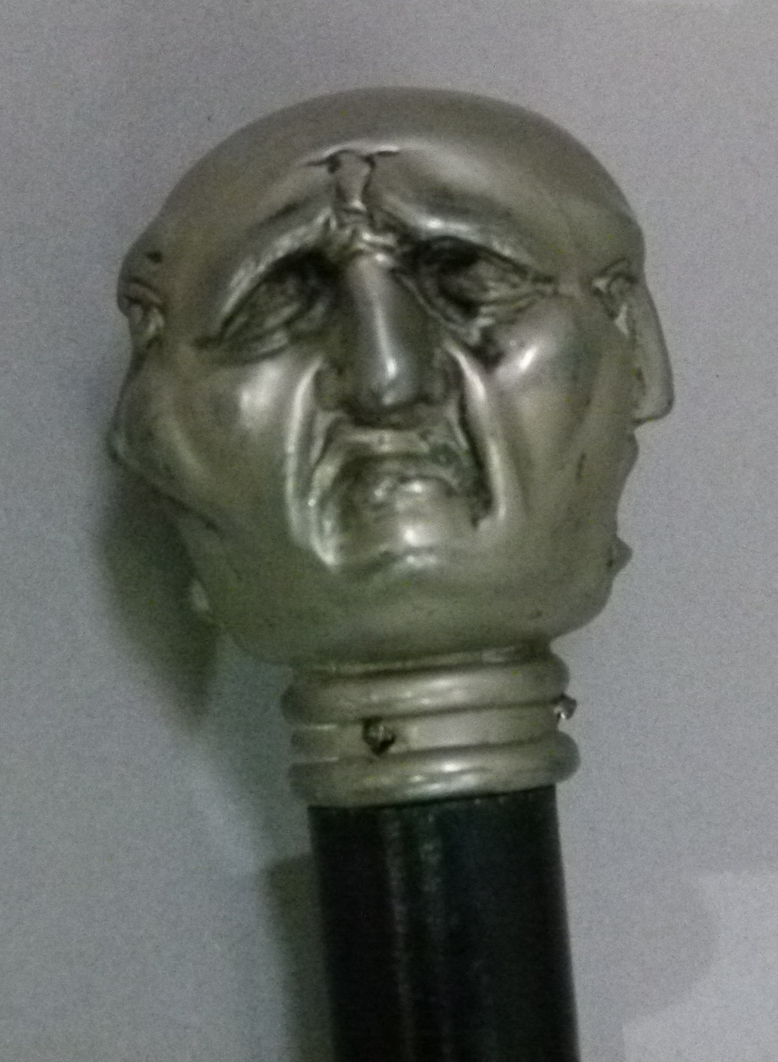 A letter opener with white metal pommel cast as four grotesque faces, 36cm long - Image 6 of 8