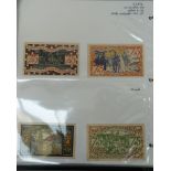 Banknote album containing miscellaneous notes, mainly German