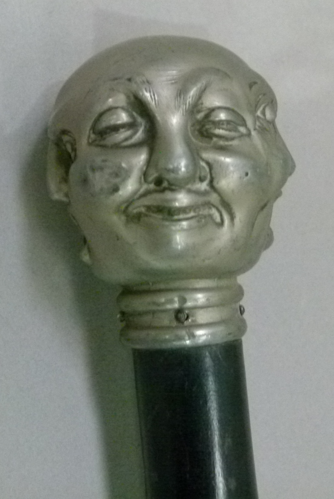 A letter opener with white metal pommel cast as four grotesque faces, 36cm long - Image 8 of 8