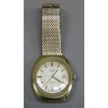 A Rotary gentleman's manual date wrist watch in rolled gold tonneau case c.1970 on a later rolled