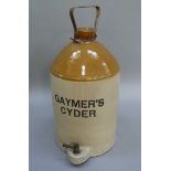 A Gaymer's Cyder salt glazed jar with metal swing handle, 46cm high