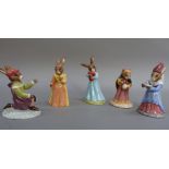 Five Royal Doulton Bunnykins characters, Fortune Teller, etc