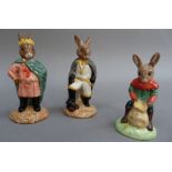 Three Royal Doulton Bunnykins Robin Hood collection figures, Sheriff of Nottingham, Prince John, and