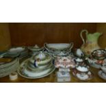 A quantity of Corinthian pattern dinner ware comprising plates, side plates, soup bowls, tureens,