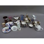 A quantity of decorative china including Minton cups, saucers, plates, Booths cup, saucer and tea