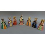 A Royal Doulton Bunnykins set of Henry VIII and his six wives, average height 11cm, all with boxes