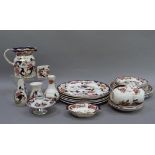 A collection of Mason's ware Mandalay pattern including, an octagonal jug, three vases, chamber