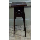 A small carved mahogany plant stand, 67cm high