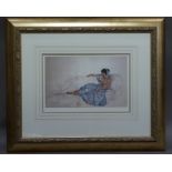 Sir William Russel Flint - limited edition print, reclining partially draped nude, numbered 693/750,