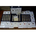 A quantity of gold plated Statehood quarter dollars by The Morgan Mint, boxed; together with fifty