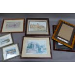 A quantity of decorative prints including Cornwall subject by Elizabeth Clarke, etc