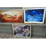 Three gilt framed prints, various sizes