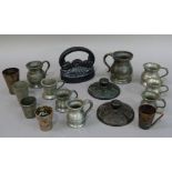 A quantity of Victorian and later miniature and other baluster measures, together with a Victorian