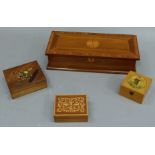 An Edwardian mahogany rectangular box inlaid with satinwood crossbanded border, box wood and ebony