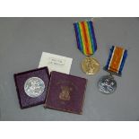 A Festival of Britain 1953 crown, boxed 1914-18 War Medal awarded to Spr H L Fox RE 1914-1919