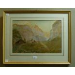 C H - (Harry Goodwin) Alpine Meadow, watercolour, signed with monogram, dated 1899, 32cm x 48cm,