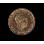 A Swedish five kronor gold coin 1886