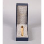 TIFFANY & CO - A TESORO FOUNTAIN PEN gilt metal with 18ct nib, boxed with papers and in further