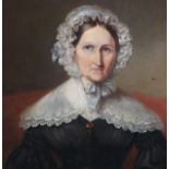 WILLIAM MOORE OF YORK (1790-1851) Portrait of a gentlewoman, three quarter length, wearing a black