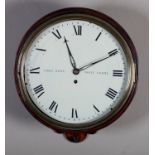 A GEORGE III MAHOGANY CASE WALL CLOCK by James Hicks, White Chapel, the cream enamel dial (re-