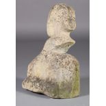 A LATE 18TH/EARLY 19TH CENTURY STONE SCULPTURE of a double-faced bust of a male and a child, 26cm