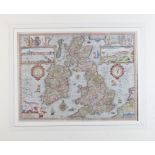 JOHN SPEEDE (1552-1629) The Kingdome of Great Britain and Ireland, hand coloured engraved map,