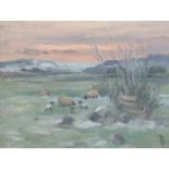 ARR R......D......BAILEY RCA (20th century), 'First Lambs, North Wales' oil on board, monogram to