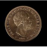 A Swedish ten kronor gold coin 1883