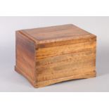 A BLACK WALNUT BOX IN THE MANNER OF EDWARD BARNSLEY, shallow stepped hinged lid above body and