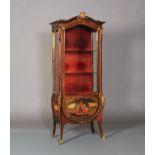 A KINGWOOD AND GILT METAL MOUNTED VITRENE in the style of Vernis Martin, of arched profile with