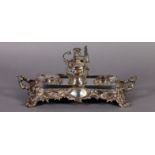 AN EARLY VICTORIAN SILVER DESK STANDISH, London 1839, Edward, Edward Jnr, John and Wm Barnard, the